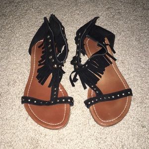Faux Suede Gladiator Sandals